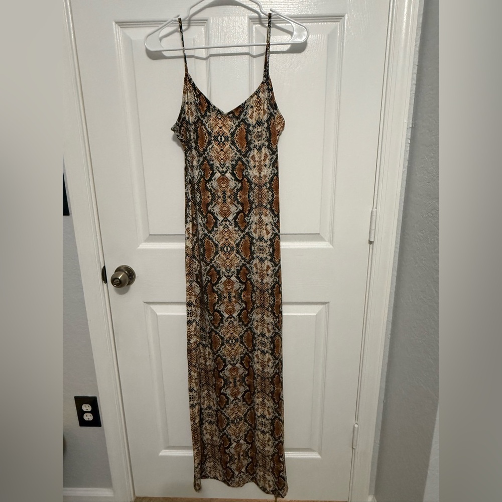 Snake Skin Patterned Maxi Dress
